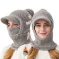 thumbnail image 1 of RXMEKW 2-In-1 Knit Hat And Neck Warmer for Women Winter Ear Protection Cold Weather Beanie in Solid Color, 1 of 4
