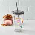 thumbnail image 4 of CafePress - Peppa Pig: Together Forever! - 16 Ounce Classic Clear Insulated Double Wall Tumbler Cup with Lid Straw , Reusable, 4 of 5