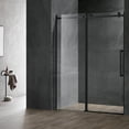 thumbnail image 1 of Serene Valley 48 x 74 Inch Square Rail Frameless Sliding Shower Door, Black, 1 of 8