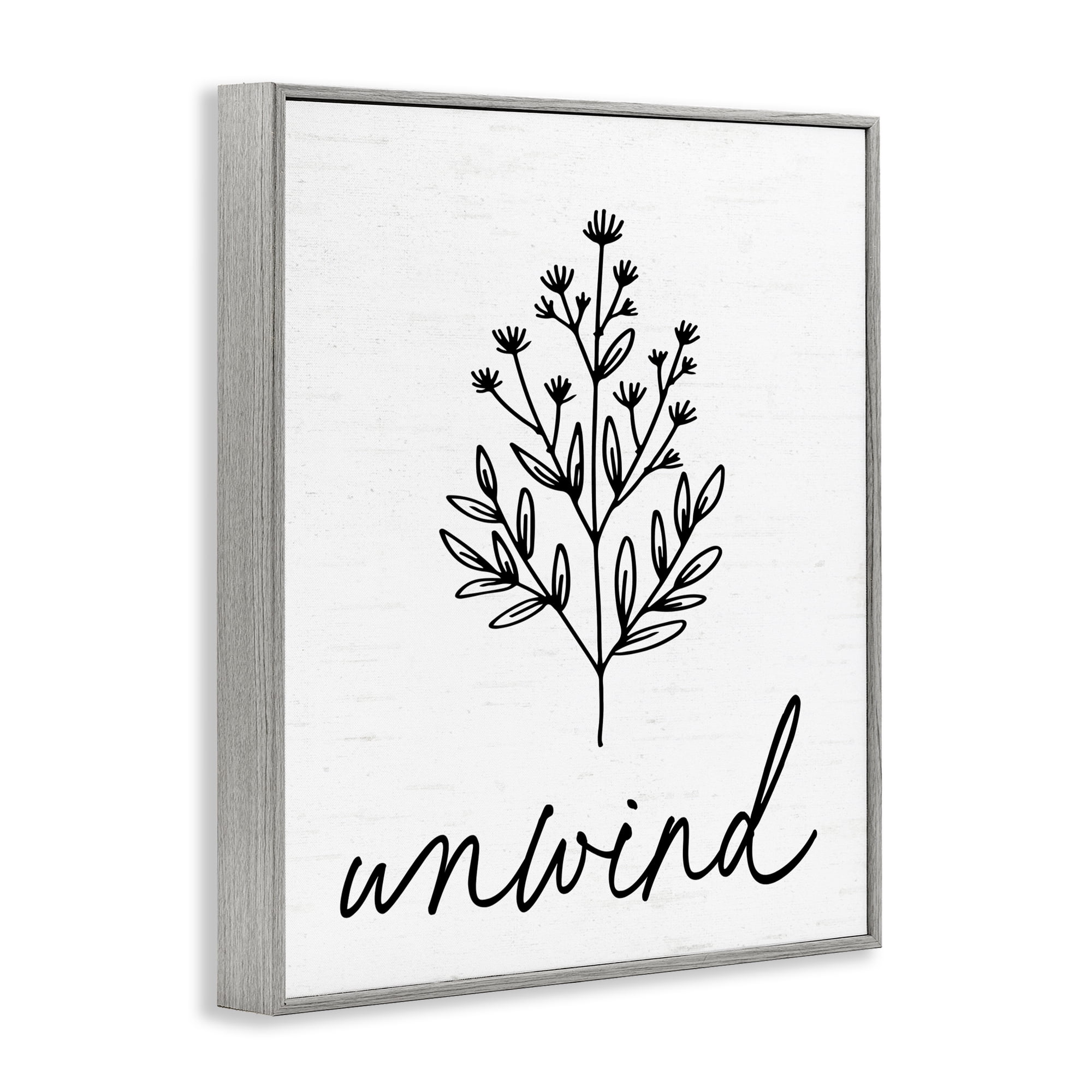 Bathroom Herb Unwind Gray Framed Giclee Art, design by Lettered and Lined