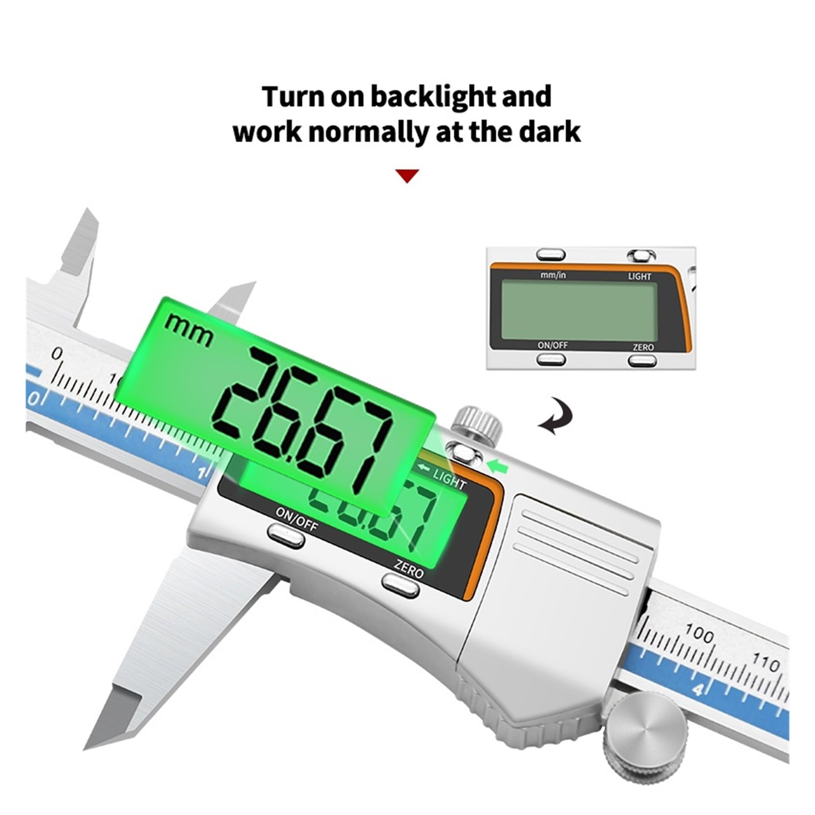 High Precision Electronic Digital Vernier Calipers Measuring Tool 150mm/6 Inch With 50 Mm Backlight LCD Screen Digital Caliper