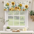 thumbnail image 3 of Yellow Sunflowers Valances for Windows, Decorative Rod Pocket Window Valance Curtains, Daisy Bees Elegant Pastoral Floral Short Curtain Drapes for Kitchen/Living Room, 2 Panels, 54" W x 18" L, 3 of 8