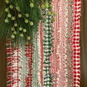 Merry Christmas Red & Green Plaid Homespun Fabric 2.5 X 44 inch Precut Roll (Jelly Roll)- 22 pc. by JCS
