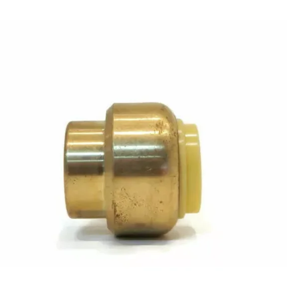 1/2 Inch, 3/4 Inch, or 1 Inch SharkBite-Style Push-to-Connect Brass Caps, Lead-Free Plumbing End Caps
