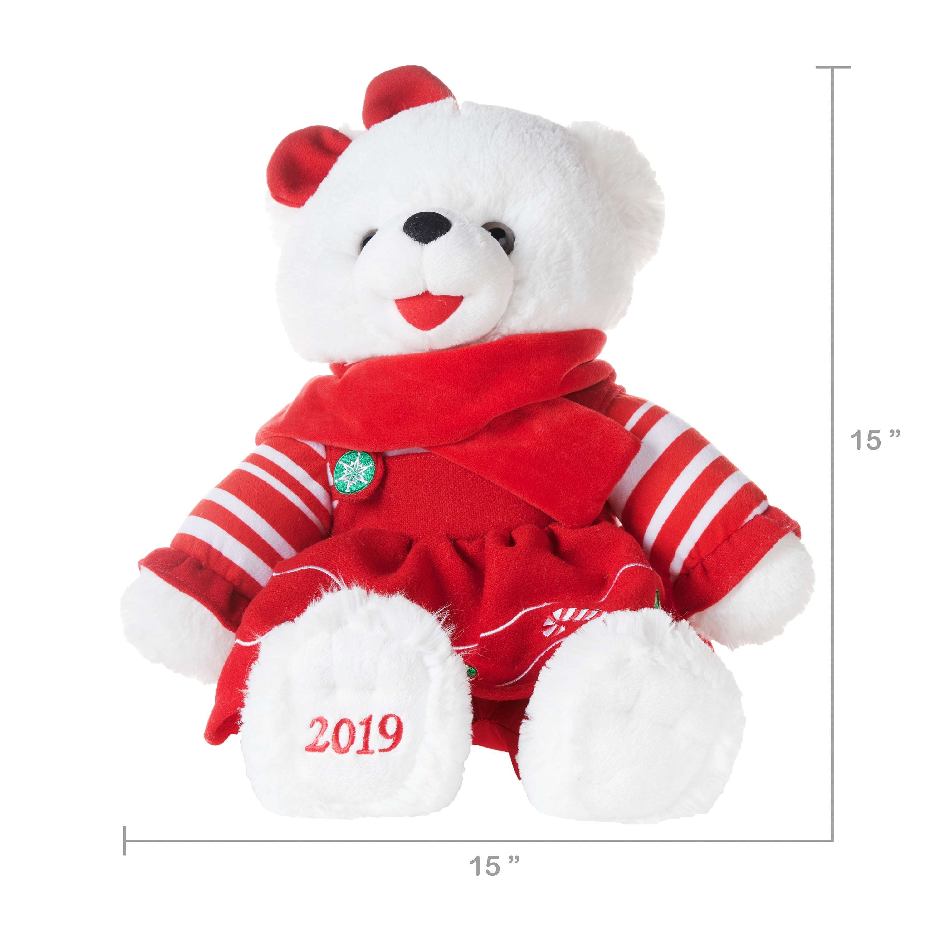 2019 WalMART CHRISTMAS Snowflake TEDDY BEAR White A Boy 13" Red Outfit Brand New