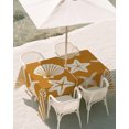 thumbnail image 2 of 60x102 Inch Outdoor Tablecloth with Umbrella Hole Zipper Rectangle Terracotta Coastal Starfish Rectangular Tablecloths Waterproof Ocean Sea Shells Nautical Marine Patio Table Cloth Cover for Picnic, 2 of 8