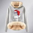 thumbnail image 4 of Haut à Capuche Chaud Imprimé de Noël pour Femmes Automne/hiver avec Fermeture Éclair Quart, T-Shirts Légers pour Femmes, Hauts Junior Mignons, Haut Rond, Mode Grande Taille pour Femmes, Noir TTTG, 4 of 4