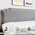 thumbnail image 3 of Litake Queen Size Bed Frame, Velvet Upholstered Platform Bed Frame and Headboard with Rivet Decor, Strong Wood Slat Support, No Box Spring Needed, Easy Assembly - Grey, 3 of 6