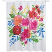 Floral Burst Blooms Printed Polyester Fabric Shower Curtain, Multi, 70" x 72" by Allure Home Creation