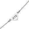 Personalized Planet Women's Sterling Silver Mini Heart Initials Bracelet