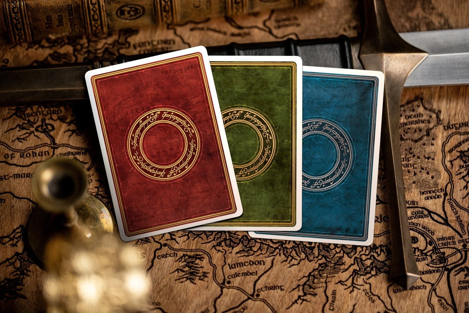 Kings Wild Project The Lord of the Rings Triple Set - Three Deck Luxury Playing Cards Premium Collectible Box Set Inspired by J.R.R. Tolkiens Middle Earth