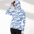 thumbnail image 2 of Htigea Women's UPF 50+ Sun Hoodies Long Sleeve Hooded Athletic Shirts Lightweight Cooling Hooded Tops for Outdoor Hiking Shirts Blue L, 2 of 7