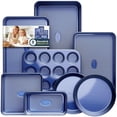 thumbnail image 2 of 8-Piece Nonstick Oven Bakeware Set in Diamond Blue – Ceramic-Coated Carbon Steel Cookie Sheets, Muffin Pan, Roasting Pan, Pie Pans, Square Pan, and Loaf Pan, 2 of 7