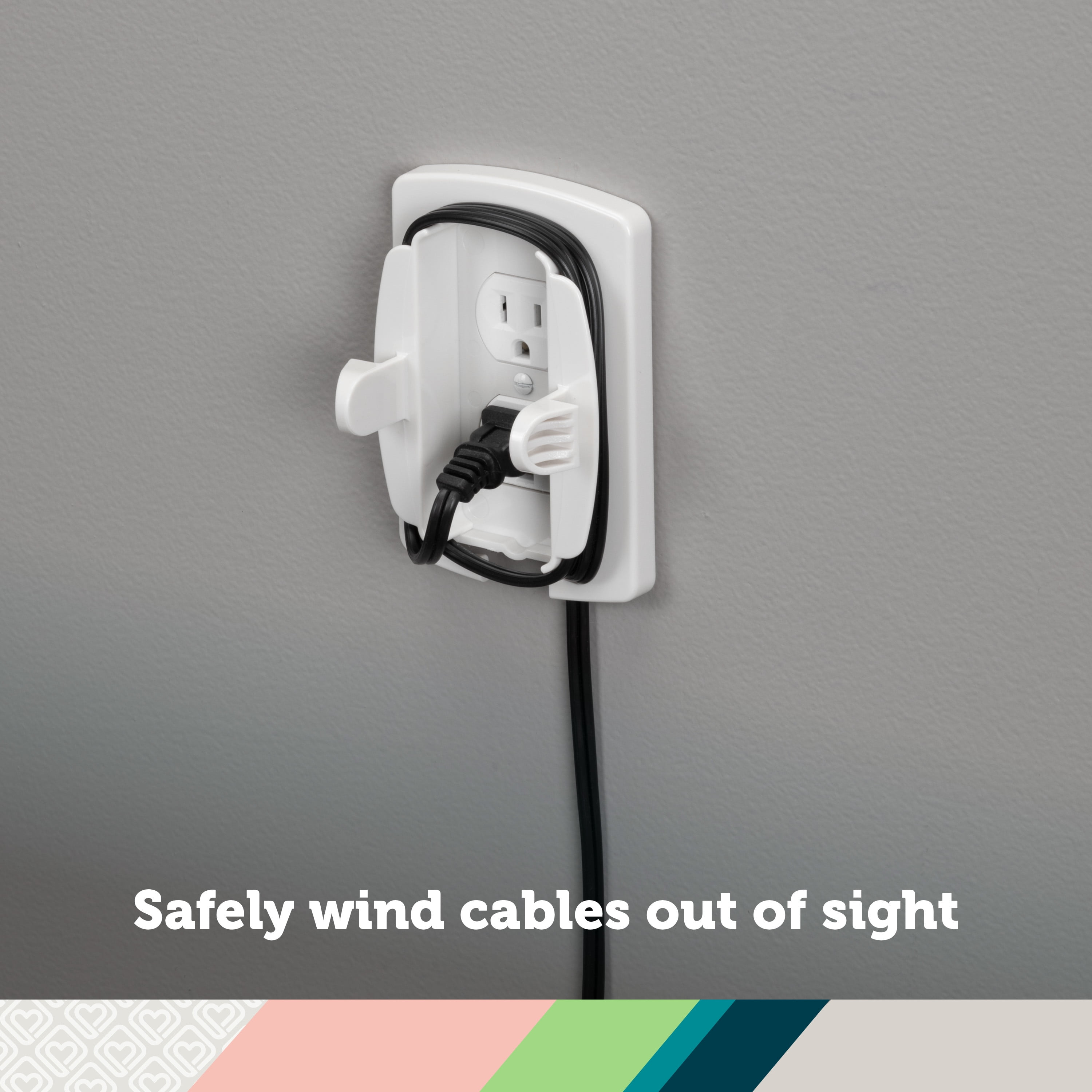 Safety 1st Outlet Cover with Cord Shortener, White, Toddler