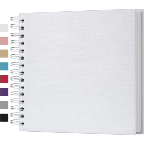 8 x 8 Inch DIY Scrapbook Photo Album 80 Pages Thick Kraft Blank White Paper Memory Book for Wedding and Anniversary Family (White, 8 Inch) 8 Inch 80 Pages