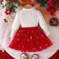thumbnail image 4 of REgarm Christmas Toddler Baby Girl Outfit Long Sleeve Pullover Sweatshirt and Tutu Skirt 2 Piece Outfits Kids Clothing Set Party Dress 3-4 Years,Red, 4 of 6