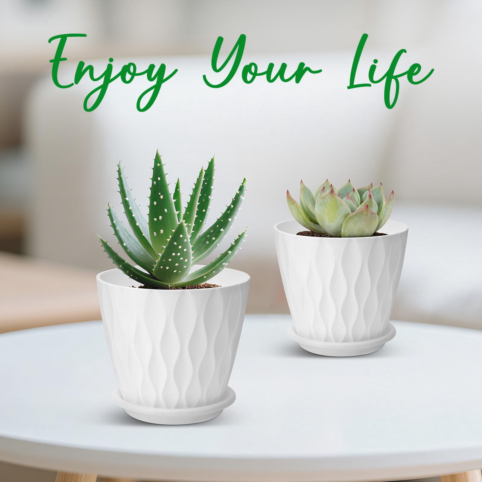 White Plastic Plant Pots & Planters