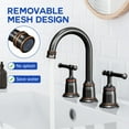 thumbnail image 4 of 8 inch Bathroom Faucet, Bathroom 3 Holes Widespread Faucet with Pop Up Drain and Hose, 4 of 7