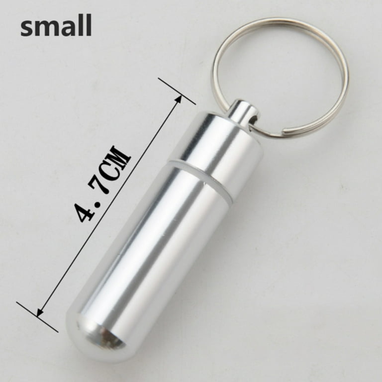 Keychain Pill Holder, Minisize Titanium Pill Container with