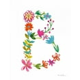 thumbnail image 2 of Zaman, Farida 20x24 White Modern Wood Framed Museum Art Print Titled - Floral Alphabet Letter II, 2 of 4