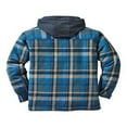 thumbnail image 4 of FNNMNNR Men‘s Hooded Quilted Lined Flannel Shirt Jacket Long Sleeve Plaid Zipper Button Up Coat Outwear, 4 of 5