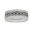thumbnail image 3 of Mens Stainless Steel Braided Center Wedding Band - Mens ring, 3 of 5