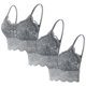 thumbnail image 1 of Sujetador de encaje con tirantes sólidos para mujer, ropa interior de poliéster, 3 piezas, 1 of 1