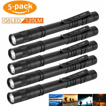 Cooltop 5PCS LED Pen Light Flashlight Mini Flashlight Super Bright for Outdoor Inspection, Repair, Camping