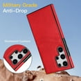 thumbnail image 5 of Dteck Card Slots Wallet Case for Samsung Galaxy S23 Ultra,Shockproof PU Leather Case Slim TPU Back Cover,Red, 5 of 7