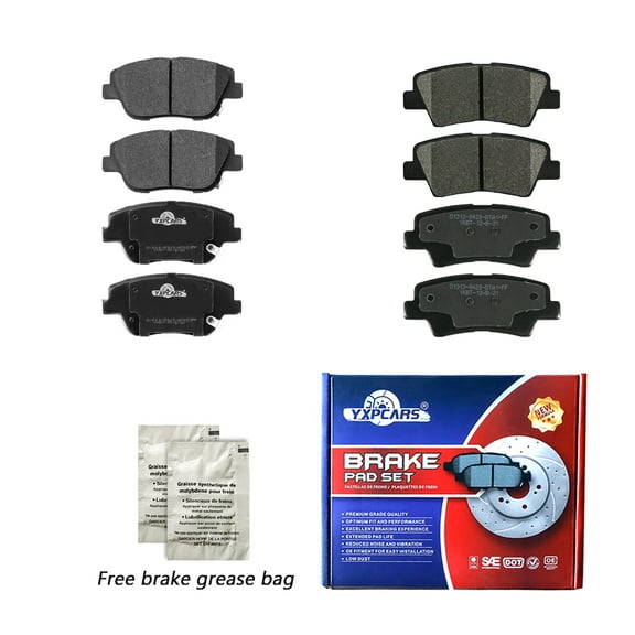 Front and Rear Ceramic Disc Brake Pads Set For 11-2014 Hyundai Sonata Kia Optima