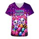thumbnail image 5 of Camiseta de Cuello en V Casual con Estampado de Pascua para Mujeres con Bolsillo de Manga Corta de Uso Diario, 5 of 6