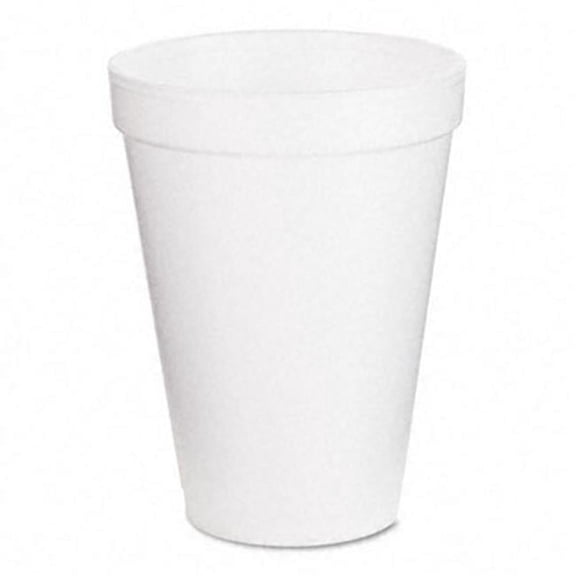 Drink Foam Cups- 12 oz.- White- 40 Bags of 25/Carton