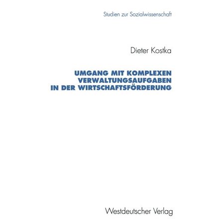 ISBN 9783531124353 product image for Studien Zur Sozialwissenschaft: Umgang Mit Komplexen Verwaltungsaufgaben in Der  | upcitemdb.com