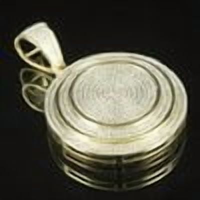 Men's Round Cut Simulated Diamond Charm Pendant 14K Yellow Gold Plated Silver