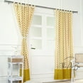 thumbnail image 3 of The Art Box Window Curtain Panel Set Zig Zag Cotton Printed Blackout Privacy Curtains Drapes, Home Living Room Door Window Decor Curtain Drapes, Yellow & Green, 52"w x 84"l in, 3 of 7