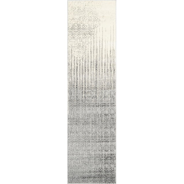 Unique Loom Del Mar Collection Tapis de Course Transitionnel Contemporain, 2' 7" x 10', Gris/ivoire