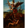 thumbnail image 2 of Rafał Hadziewicz 19x24 Gold Ornate Framed and Double Matted Museum Art Print Titled - Saint Michael the Archangel Vanquishing Satan (1830), 2 of 4