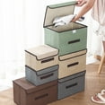 thumbnail image 4 of Nilvkv 2 Pack Large And Small Flip Storage Boxes Foldable Wardrobe Fabric With Handles For Organizing Clothes Bedding Toys Book, Organization & Storage, 4 of 6