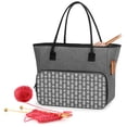 thumbnail image 1 of Bolsa de Tejido y Crochet Yarwo en Gris con Flechas, Tote 38x21x32 cm, 1 of 8