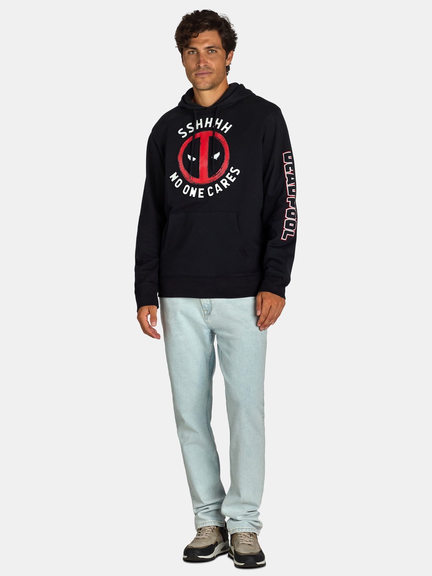 Deadpool Men's & Big Men's No One Cares Graphic Hoodie, Sizes XS-3XL