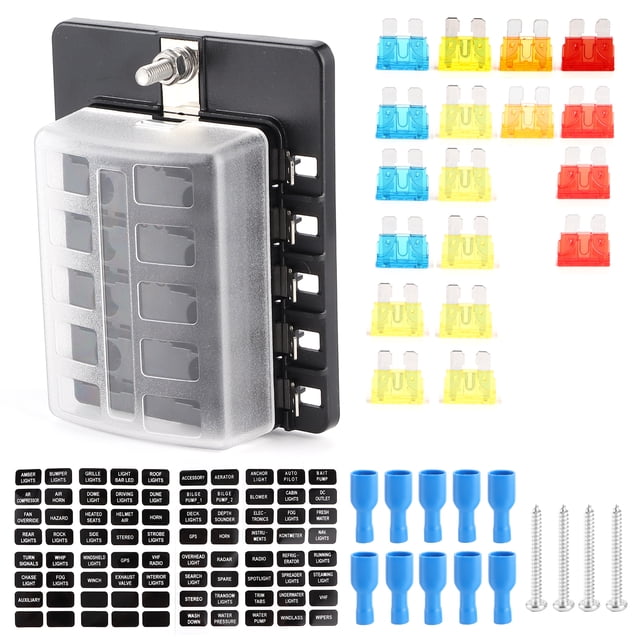 Fuse Box,10-Way Fuse Box Blade Blade Fuse Case Way Fuse Box Stylish and Modern