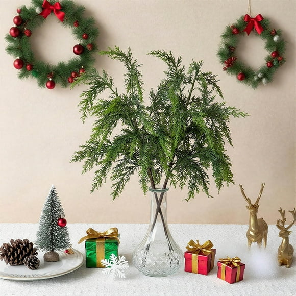 HaoXun Christmas Plastic Simulation Green Plant Timothy Grass Sheaf - Durable Home Plant Decor for Outdoor Porch, Garden, Window Decoration