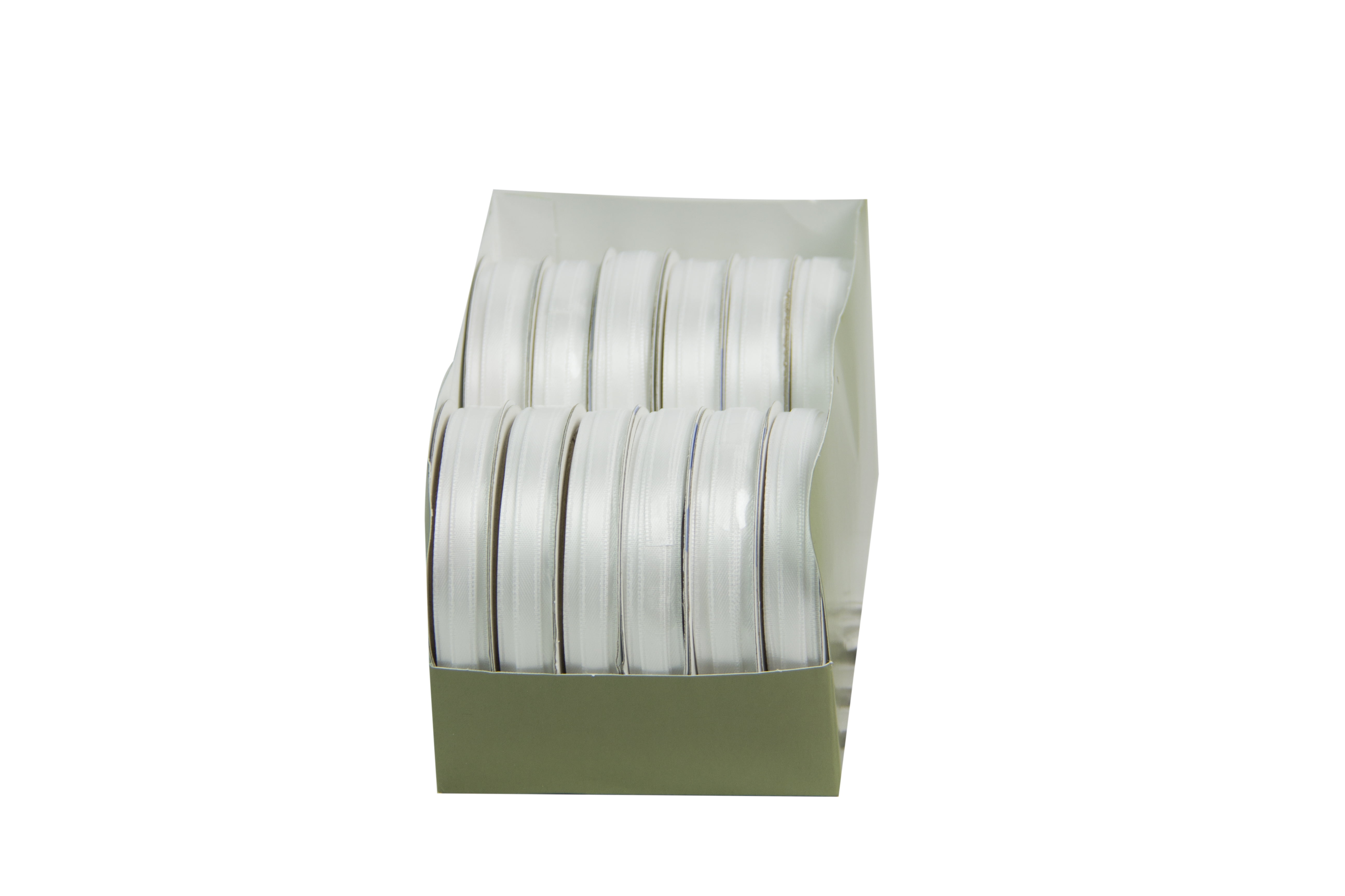 Offray Ribbon, White 1/4 inch Double Faced Satin Polyester Ribbon for Sewing, Crafts, and Gifting, 10 yards