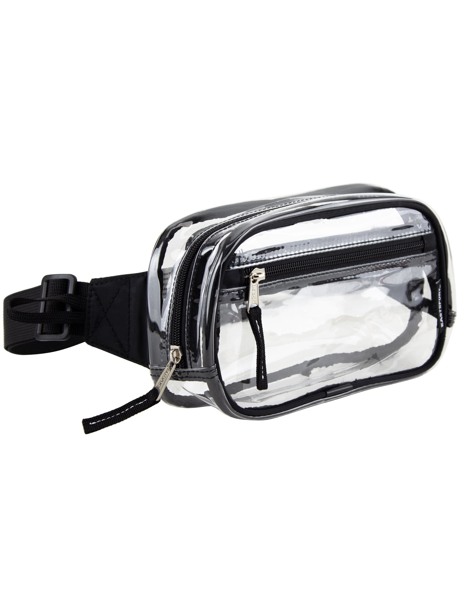 Eastsport Unisex Clear Stadium Approved Crossbody Media Bag, Black Trim