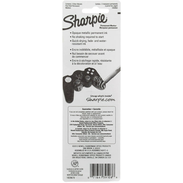 2-Color Metallic Sharpie® Fine Point Permanent Markers - 2 Pc