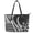Black White Tribal Floral, variant on POLERO Rose Floral Print Tote Bag, Leather Saddle Handbag for Workout, Waterproof Large Capacity Hobo Handbag