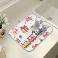 thumbnail image 4 of Yayeee Dish Drying Mat for Kitchen Counter 16" x 18" Microfiber Super Absorbent Coffee Decorative Pad, Christmas Penguin, 4 of 9