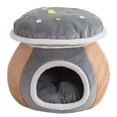 thumbnail image 1 of Cama for gatos con forma de seta, cueva acogedora de felpa con cojín extraíble, casa cubierta for mascotas for gatos y perros pequeños, 1 of 6