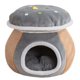 thumbnail image 1 of Cama for gatos con forma de seta, cueva acogedora de felpa con cojín extraíble, casa cubierta for mascotas for gatos y perros pequeños, 1 of 6