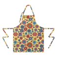 thumbnail image 2 of Pioneer Flower Floral Print Pattern Apron for Women and Men, Cotton Linen Waterproof with Pockets, Adjustable, 33x27 Inch for Kitchen, Gardening, BBQ, Salon, 2 of 6